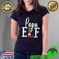 Mens Papa ELF Christmas, Matching Family Group Xmas Party Pajama T-Shirt Ladies Tee