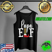 Mens Papa ELF Christmas, Matching Family Group Xmas Party Pajama T-Shirt Tank Top