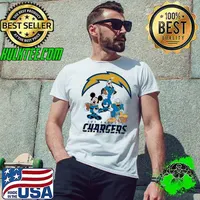 Mickey Donald Goofy The Three Los Angeles Chargers Football Shirt Unisex
