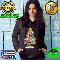 Movie Horror Tree Christmas Pennywise Freddy Krueger Jason Hannibal Lecter Samara Michael Chucky Pinhead shirt