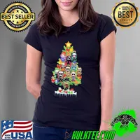 Movie Horror Tree Christmas Pennywise Freddy Krueger Jason Hannibal Lecter Samara Michael Chucky Pinhead s Ladies Tee