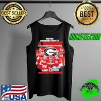 Never Underestimate A Woman Who Understands Football And Love Georgia Bulldogs Signatures s Tank Top