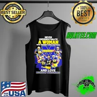 Never underestimate a woman who understands football and love Michigan Wolverines signatures s Tank Top