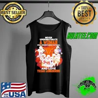 Never underestimate a woman who understands football and love Texas Longhorns signatures s Tank Top