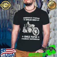 Normale Papas Spielen Bingo Coole Papas Fahren Motorrad Shirt Guys V Neck