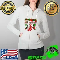 Otter Socks Christmas Funny Family Pajamas Christmas T-Shirt Full Zip Hooded