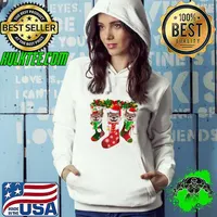 Otter Socks Christmas Funny Family Pajamas Christmas T-Shirt Hoodie