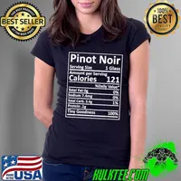 Pinot Noir Nutrition Thanksgiving Food Facts Xmas T-Shirt Ladies Tee
