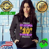 Proud Grandma of the Double Digits 10th Birthday 10 Yrs Kids T-Shirt Hoodie