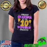 Proud Grandma of the Double Digits 10th Birthday 10 Yrs Kids T-Shirt Ladies Tee