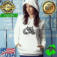 Rhino Cartoon Sports Team Mascot Soccer Football Ball T-Shirt