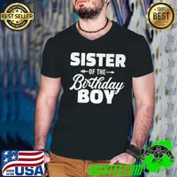 SISTER OF THE BIRTHDAY BOY SON MATCHING FAMILY T-SHIRT Guys V Neck