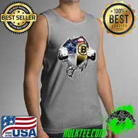 Superhero with Boston Bruins and Dallas cowboys Logo football american flag s Tank Top