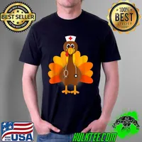 Thanksgiving Scrub Tops Women Turkey Nurse Holiday Nursing T-Shirt Unisex