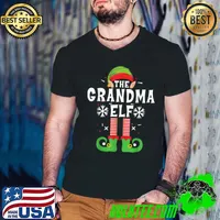 The Grandma Elf Christmas Funny Family matching pajamas Elf T-Shirt