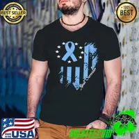 Thyroid Disease Awareness Heart Ribbon American Flag Never Surrender 4th Of July - Happy Independence Day T-Shirt