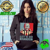 Trump Middle Finger Biden Let's Go Brandon Conservative Anti T-Shirt