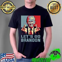 Trump Middle Finger Biden Let's Go Brandon Conservative Anti T-Shirt Unisex