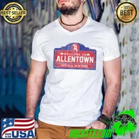 WELCOME TO ALLENTOWN - Buffalo New York NY mafia fan city T-s Guys V Neck