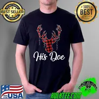 Womens His Doe Couples Matching Christmas Pajamas Costume Girl T-Shirt Unisex