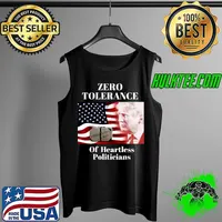 Zero Tolerance Of Heartless Politicians Anti Trump American flag s Tank Top