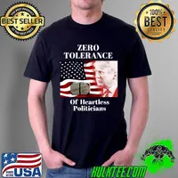 Zero Tolerance Of Heartless Politicians Anti Trump American flag s Unisex