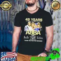 49 Years ABBA Signatures Thanks You For The Memories Unisex T-Shirt Guys V Neck
