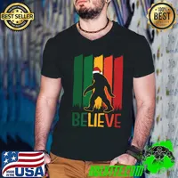Awesome bigfoot Believe Christmas Funny Retro X-Mas Pajama T-s Guys V Neck