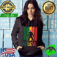 Awesome bigfoot Believe Christmas Funny Retro X-Mas Pajama T-shirt