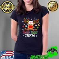 Awesome boo Boo Crew Nurse Reindeer Buffalo Plaid Christmas Nurse T-Shirt Ladies Tee