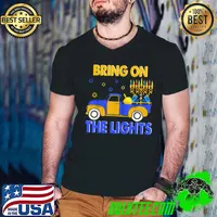 Awesome bring The Lights Hanukkah Chanukah Truck With Menorah Jewish T-Shirt