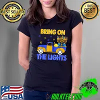Awesome bring The Lights Hanukkah Chanukah Truck With Menorah Jewish T-Shirt Ladies Tee