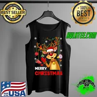 Awesome Cheerleading Merry Christmas Reindeer Matching X mas Pajamas T Shirt Tank Top