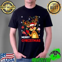Awesome Cheerleading Merry Christmas Reindeer Matching X mas Pajamas T Shirt Unisex