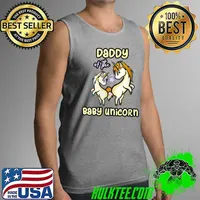 Awesome daddy Of The Baby Unicorn Birthday Party Funny Dad Dadacorn T-s Tank Top