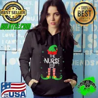 Awesome Funny The Nurse Elf Matching Family Group Gift Christmas T Shirt Hoodie