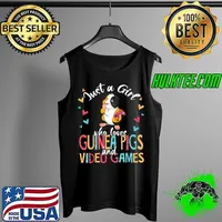 Awesome just A Girl Who Loves Guinea Pigs And Video Games Gamer T-Shirt Tank Top