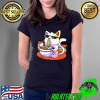Awesome Kawaii Cat Sunglasses Japanese Anime Gift Girls Teenager Boy T-Shirt Ladies Tee