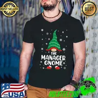 Awesome Manager Gnome Matching Family Christmas Pajamas Costume T-Shirt Guys V Neck