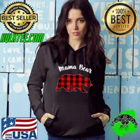 Awesome Red Plaid Mama Bear Shirt Buffalo Family Pajama Christmas T Shirt Hoodie