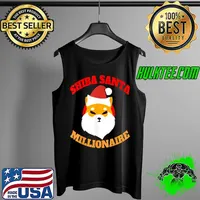 Awesome shiba Inu Coin Crypto Decal Shiba Santa Xmas Mustache T-Shirt Tank Top