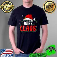 Awesome wife Claus Christmas Famiy Matching Pajamas Team Santa T-Shirt Unisex