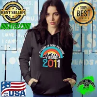 Best 10 Years Old Vintage 2011 10th Birthday Boys Girls T Shirt Hoodie