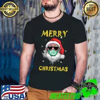 Best 2021 Mask Christmas Funny Xmas Party Family Santa T Shirt