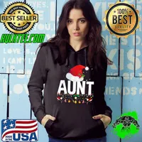 Best aunt Santa Christmas Family Matching Pajamas Aunt Xmas T-Shirt Hoodie