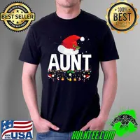 Best aunt Santa Christmas Family Matching Pajamas Aunt Xmas T-Shirt Unisex