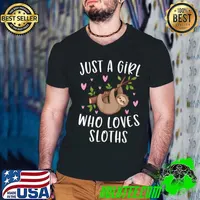 Best Cute Sloth Shirt For Girls Just A Girl Who Loves Sloths T-Shirt Guys V Neck