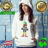 Best funny The Bossy Elf Family Matching Group Christmas PJ Tee T-Shirt