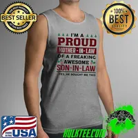 Best I'm A Proud Mother In Law Of A Freaking Awesome Son In Law Christmas Shirt Tank Top