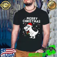 Best kids Merry Christmas T Rex Dinosaur Funny Boys Kids Family Xmas T-Shirt
